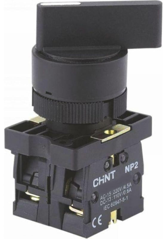 

Переключатель на 2 положения с фиксацией CHINT 574824 NP2-EJ25, 1НЗ +1НО IP40, 574824