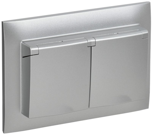 фото Розетка двухместная с заземлением в сборе IEK SK-R26-16-44-K23-F в Казани