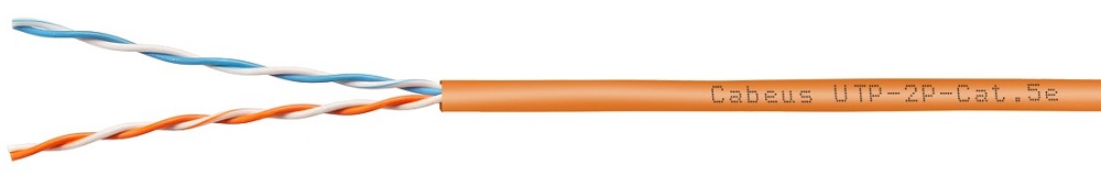 

Кабель витая пара U/UTP 5 кат. 2 пары Cabeus UTP-2P-Cat.5e-SOLID-LSZH-OR-100 (24 AWG), одножильный, LSZH нг(А)-HF, оранжевый, 100м, UTP-2P-Cat.5e-SOLID-LSZH-OR-100