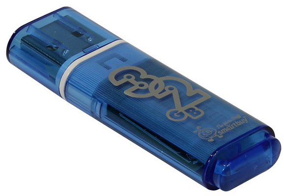 

Накопитель USB 2.0 32GB SmartBuy SB32GBGS-B Glossy голубой, SB32GBGS-B