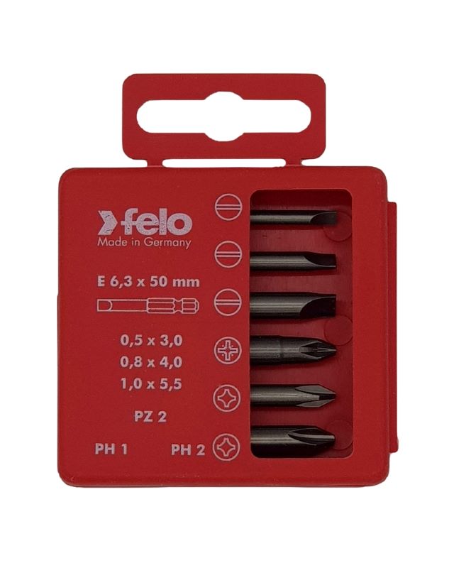 

Набор бит Felo 03092516 SL/PZ/PH Industrial 50 мм в кейсе, 6 шт, 03092516
