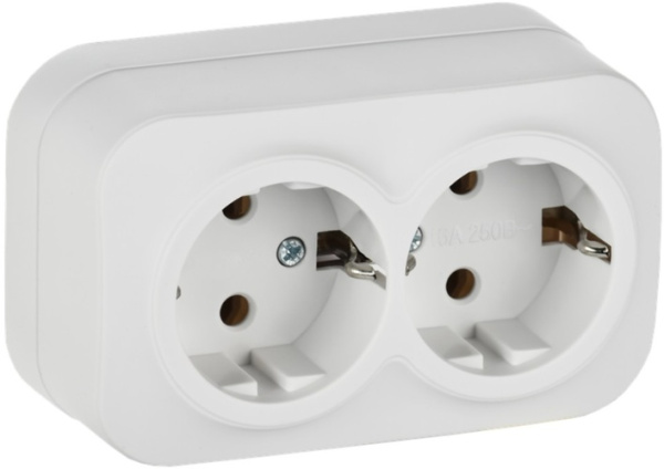 Изображение товара Розетка двухместная с заземлением IEK ERH21-K01M-16