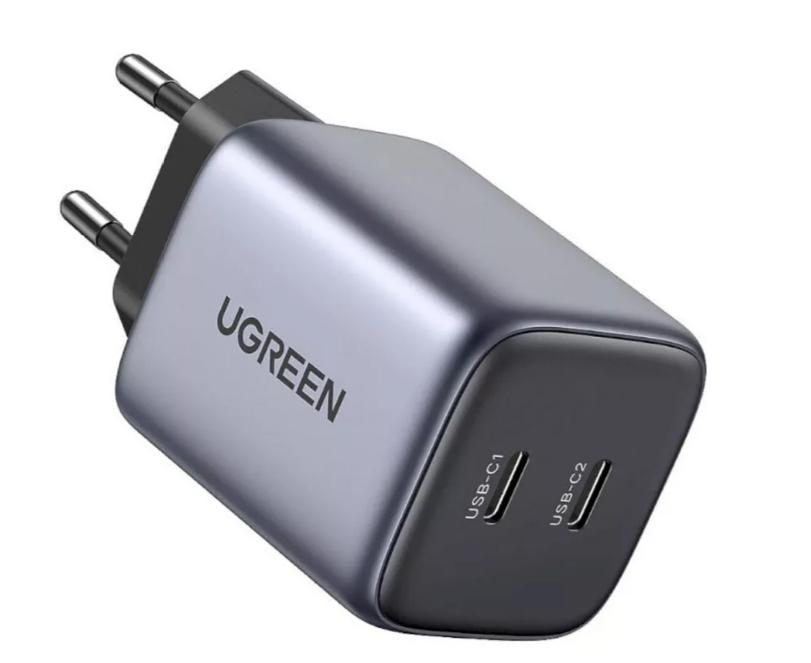

Зарядное устройство сетевое UGREEN CD294 Nexode Mini USB-C+USB-C 45W PD GaN Fast Charger EU. Цвет: серый, CD294