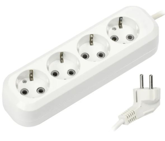 Изображение товара Удлинитель SmartBuy SBE-16-4-05-Z 5м 4 розетки IP20 без выключателя