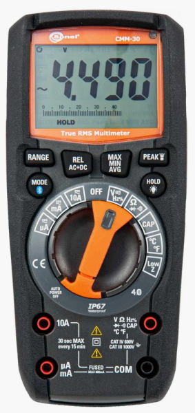 Изображение товара Мультиметр цифровой Sonel CMM-30 для измерения напряжения сопротивления и температуры