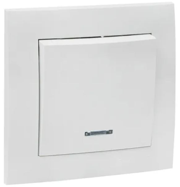 

Выключатель EKF EWV10-121-10 Валенсия 10А белый одноклавишный с подсветкой в сборе, EWV10-121-10