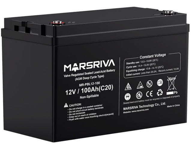 

Батарея Marsriva MR-PBL12-100 герметичная свинцово-кислотная, 12B/100Ач, MR-PBL12-100