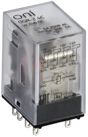 Изображение товара Реле промежуточное IEK OGR-2-4C-DC24V для автоматизации