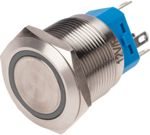 Изображение товара Ручная антивандальная металлическая кнопка Rexant 36-3510 ø22 мм подсветка