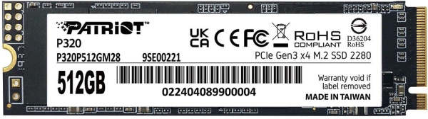 фото Накопитель SSD M.2 2280 Patriot Memory P320 в Екатеринбурге 512 ГБ