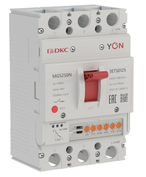 Изображение товара Автоматический выключатель DKC MGS250N-3ETS0125 125 А IP20