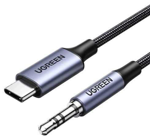 Изображение товара Аудиокабель UGREEN CM450 USB-C на 3.5 мм 1 метр черный