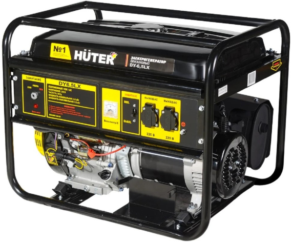 Изображение товара Генератор Huter DY6,5LX бензиновый 5.5 кВт электростартер 22 л топливный бак