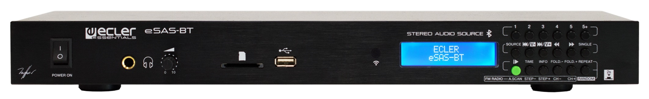 

Аудиоплеер Ecler eSAS-BT со стереовыходом (2хRCA, 2хXLR), Bluetooth, USB, SD-карта, FM-радио, eSAS-BT