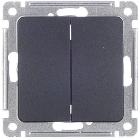 Изображение товара Выключатель двухклавишный HEGEL ВС10-451-08 белого цвета