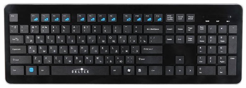 

Клавиатура Wireless Oklick 870S KB-406W черная, slim, мульт. кнопки, 368218, 870S