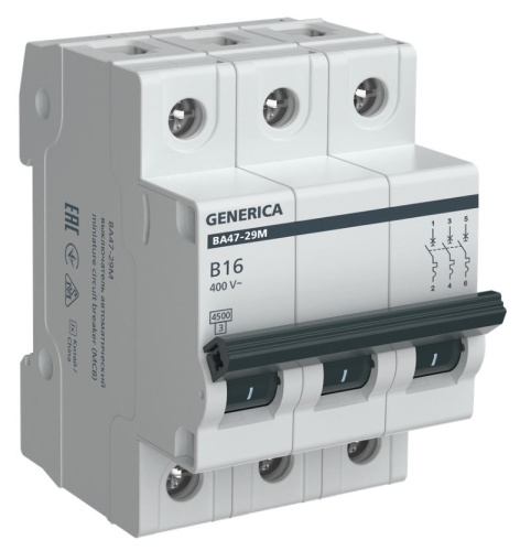 Изображение товара Автоматический выключатель GENERICA MVA21-3-016-B-G