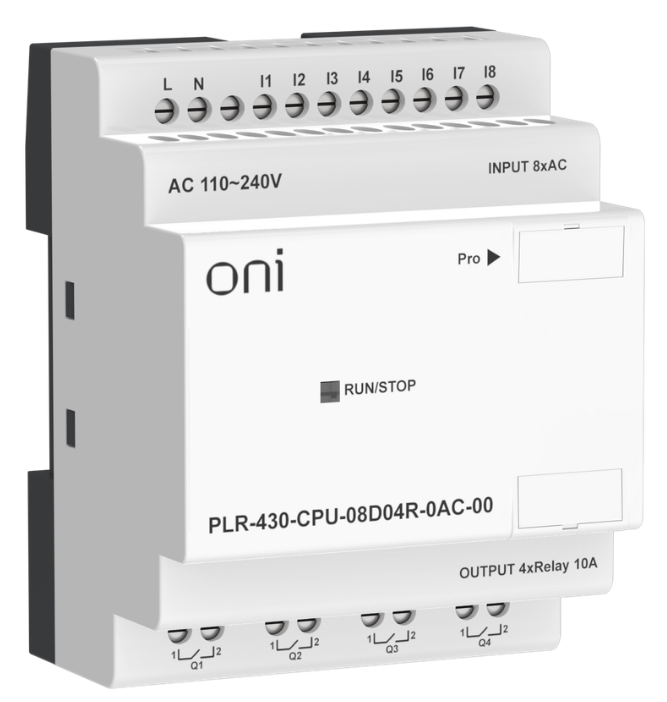 

Модуль ONI PLR-430-CPU-08D04R-0AC-00 ПЛК 430 ЦПУ 8 DI 4 RO 220В AC без экрана, PLR-430-CPU-08D04R-0AC-00