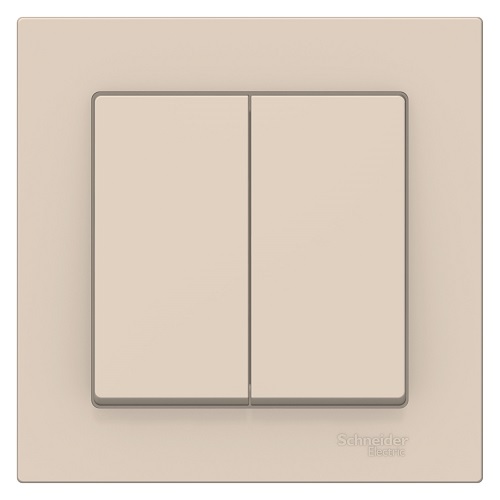 

Выключатель Schneider Electric ATN000252 AtlasDesign, 2-клавишный, сх.5, 10АХ, в сборе, бежевый, ATN000252