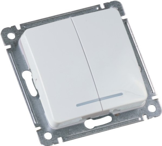 Изображение товара Двухклавишный выключатель HEGEL ВС10-452 для освещения