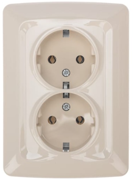 

Розетка KRANZ KR-78-0250 DEA 2-ая керамика с/з с/у 16А бежевая, KR-78-0250