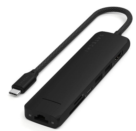 

Док-станция Satechi ST-P7SK 7-IN-1 USB-C SLIM MULTIPORT ADAPTER, WITH ETHERNET, ST-P7SK