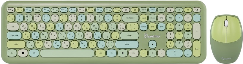

Клавиатура и мышь SmartBuy 666395 беспроводной, мультимедийный, зеленый (1/10), 666395