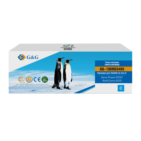 Изображение товара Тонер-картридж G&G GG-106R03485 для Xerox Phaser 6510 WC 6515 cyan 2,4K страниц