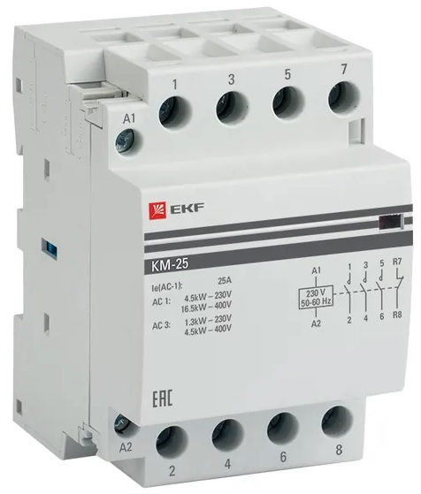 

Контактор EKF km-3-25-31 КМ 25А 3NО+NC (3 мод.), km-3-25-31