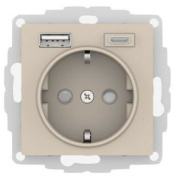 фото Розетка с заземлением с 2 USB Systeme Electric ATN001232