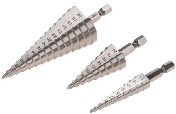 Изображение товара Набор ступенчатых сверл KRANZ KR-12-6620 для металла и дерева