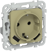 фото Розетка с заземлением  IEK FI-R14-16-1-U21-D31-K26