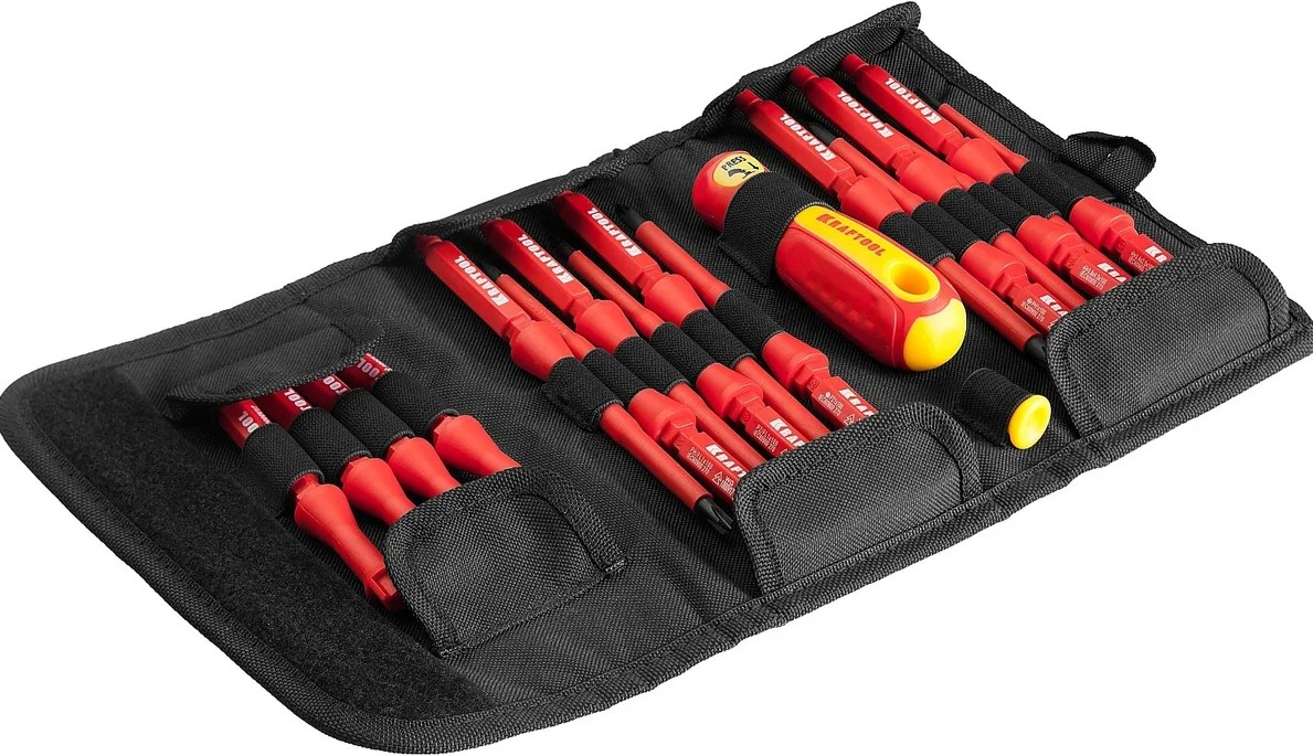 

Набор отверток Kraftool Х-Drive ELECTRO 220092-H18 Kraftool высоковольтных 18 предметов, Х-Drive ELECTRO