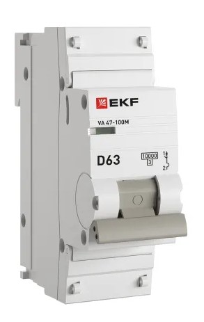 

Автоматический выключатель EKF mcb47100m-1-63D-pro 1P 63А (D) 10kA ВА 47-100M без тепл. расцепит. PROxima, mcb47100m-1-63D-pro