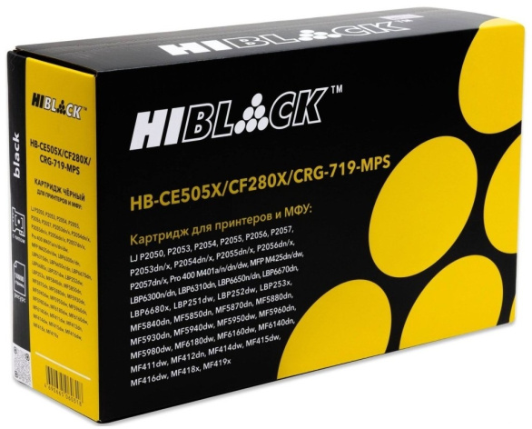 Изображение товара Картридж Hi-Black HB-CE505X/CF280X/CRG-719-MPS для ярких и четких печатных материалов