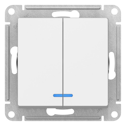 

Выключатель Schneider Electric ATN000153 AtlasDesign, 2-клавишный, с подсветкой, сх.5а, 10АХ, механизм, белый, ATN000153