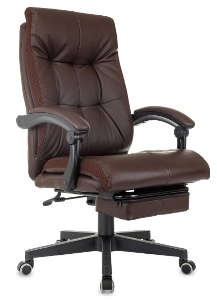

Кресло Бюрократ CH-824MSG-BF руководителя коричневый эко.кожа/ткань крестов. пластик подст.для ног, CH-824MSG-BF