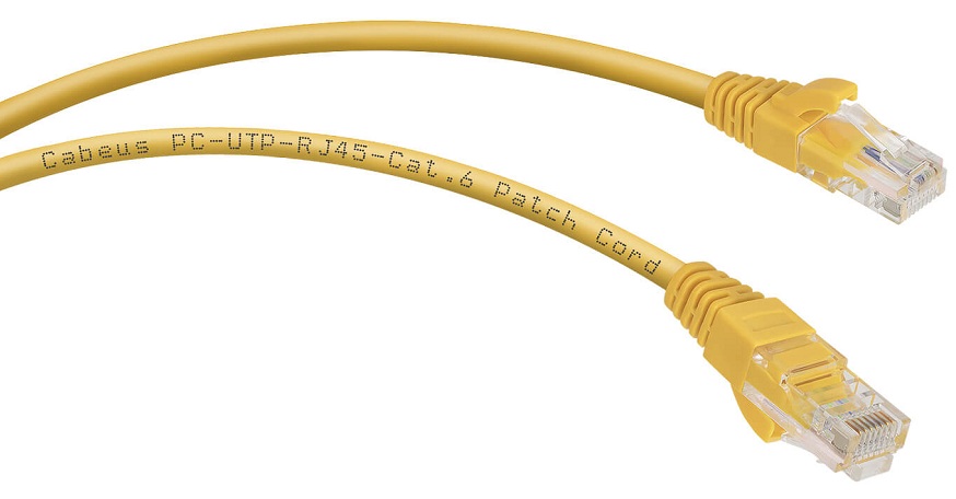 фото Кабель патч-корд U/UTP 6 кат. 1м  Cabeus PC-UTP-RJ45-Cat.6-1m-YL-LSZH