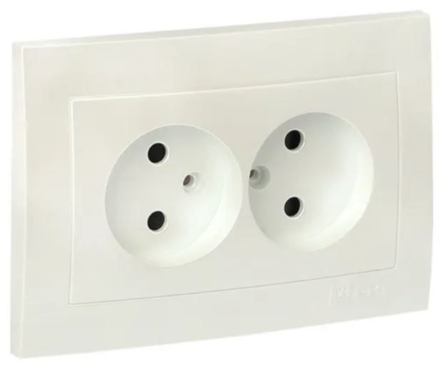 

Накладка розетки двойной без заземления EKF ESR10-L-102-50 Валенсия 10А жемчуг с защитными шторками, ESR10-L-102-50