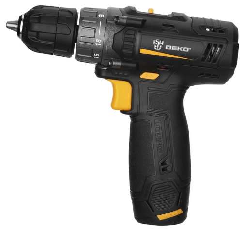 Изображение товара Дрель-шуруповерт DEKO GCD12DU3 2 скорости безударный аккумулятор