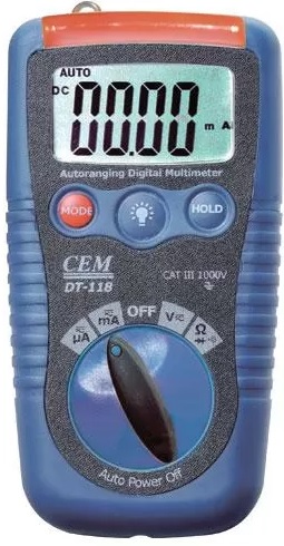 

Мультиметр цифровой CEM DT-118 CEM 481370, DT-118