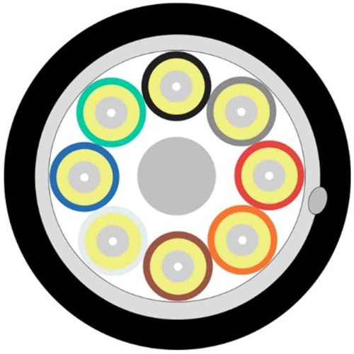 

Кабель волоконно-оптический 9/125, 8 волокон TELCORD FK-BRK-IN/OUT-9-8-HFFR-BK распределительный (Breakout), универсальный (IN/OUT), SM (G.652D), HFFR, FK-BRK-IN/OUT-9-8-HFFR-BK