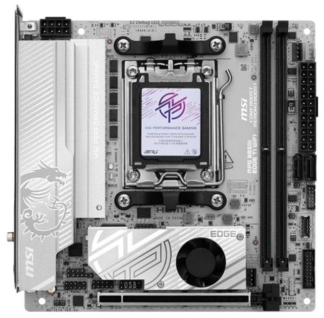 

Материнская плата mini-ITX MSI MPG B850I EDGE TI WIFI (AM5, AMD B850, 2*DDR5 (5600), PCIe, 2*M.2, 2*SATA, WiFi, BT, 2*USB 2.0, USB Type-C, HDMI), MPG B850I EDGE TI WIFI