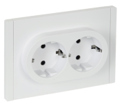 фото Розетка двухместная с заземлением  IEK FP-R24-16-1-K01
