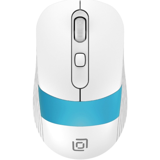 

Мышь Wireless Oklick 310MW белый/синий оптическая (3200dpi) USB для ноутбука (4but) (1869094), 310MW