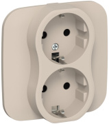 фото Розетка двухместная с заземлением  IEK FI-R21A-16-1-K88