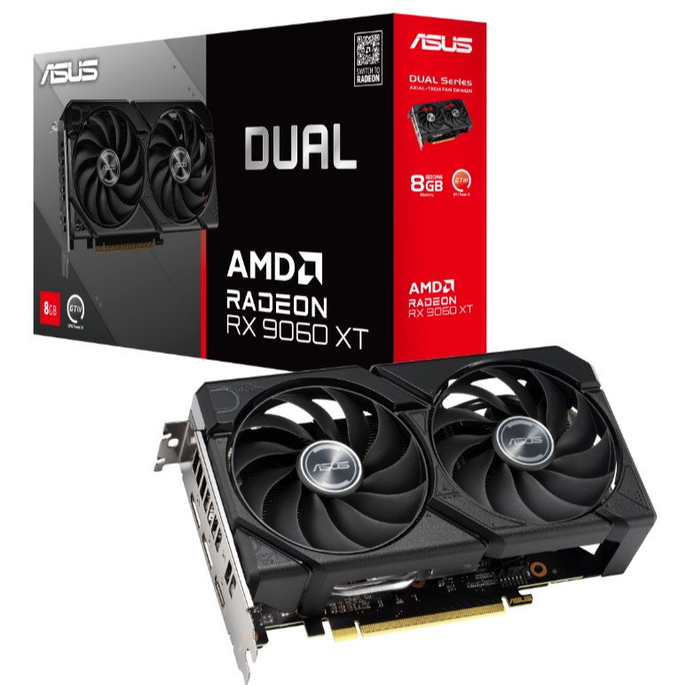 

Видеокарта PCI-E ASUS Radeon RX 9060 XT DUAL (DUAL-RX9060XT-8G) 90YV0MI1-M0NA00 8GB GDDR6 128bit 4nm 3130/20000MHz HDMI 2*DP, Radeon RX 9060 XT DUAL (DUAL-RX9060XT-8G)