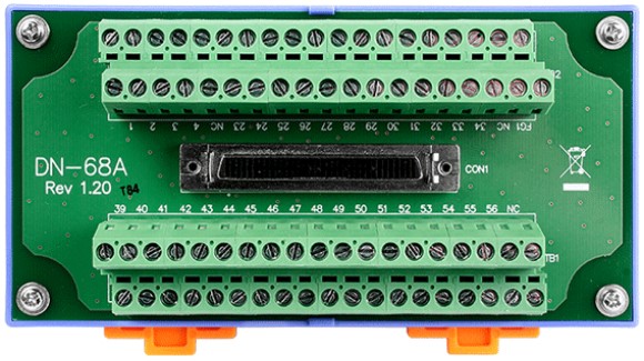 

Плата ICP DAS DN-68A CR DIN-Rail Mountable I/O Connector Block with 68-pin SCSI II Female Connector (RoHS), DN-68A CR