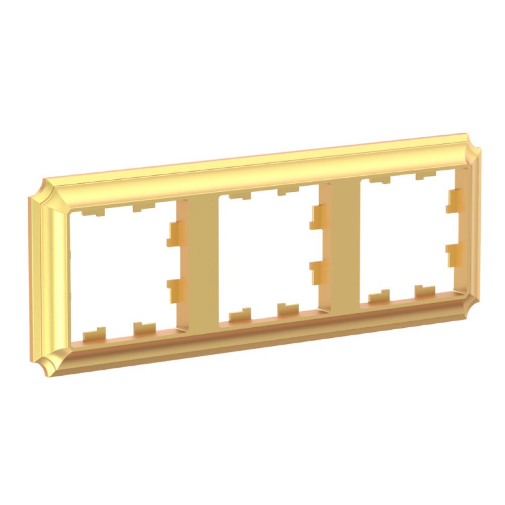 

Рамка тройная Systeme Electric ATN101603 AtlasDesign ANTIQUE универсальная, Золото, ATN101603