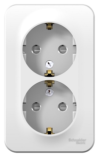 

Розетка Schneider Electric BLNRA011211 2-ая с/з со шторками 16А, 250В, изолир. пластина (белый) наруж, BLNRA011211